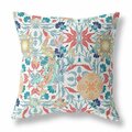 Palacedesigns 16 in. Peacock Indoor & Outdoor Zip Throw Pillow White & Red PA3101212